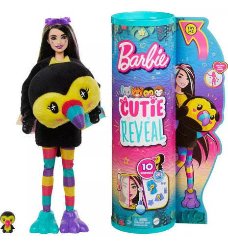 Barbie Cutie Reveal Jungla Serie Tucan Mattel 10 Sorpresas