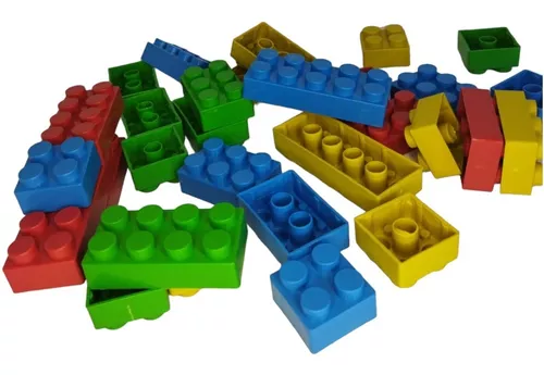 Blocos De Encaixe 30 Peças Poly Plaspolo Brinquedo Montar