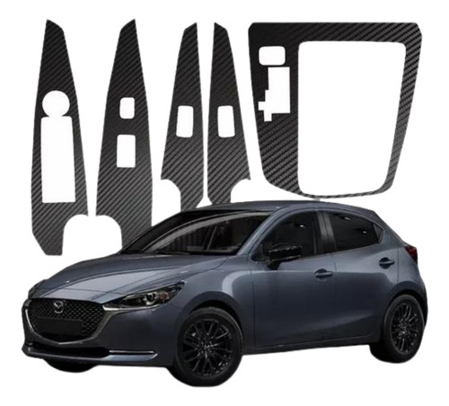 Kit Completo Sticker 4 Puertas/panel Central Mazda 2 2018/21