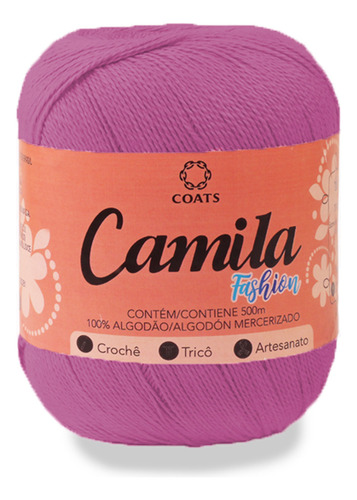 Linha Camila Fashion - 100% Algodão - Crochê Tricô 150g 500m Cor 00097 - Lilás Médio