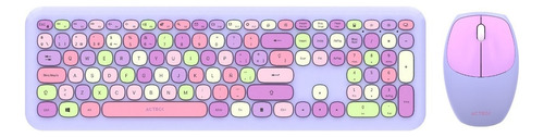 Combo Inalámbrico 2 En 1 / Teclado + Mouse Diseño Delgado Color del mouse Lavanda Color del teclado Violeta