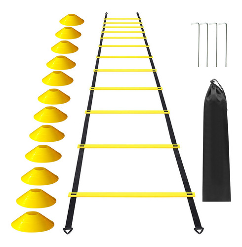 Set De Entrenamiento Speed 12 Agility Rung Ladder Para Fútbo
