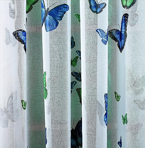 Panel De Cortina Semitransparente Mariposas, 135 X 213 Cm