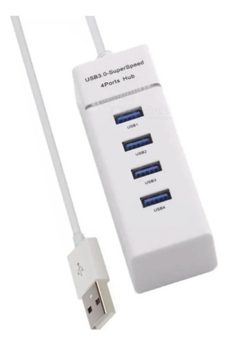 Hub Usb 3.0 4 Puertos 5 Gbps Superspeed Led Indicadores Rohs Color Blanco