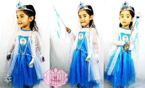 Disfraz Froze Elsa Ana Niña Princesa Hallowen Envio Azul 