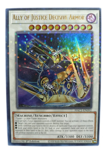 Yugi-oh! Ally Of Justice Decisive Armor Hac1-en092 Ultra