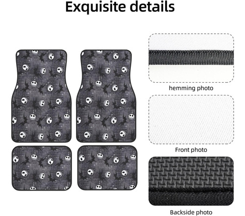 Juego De 4 Alfombrillas De Piso De Gato Con Murciélagos Para