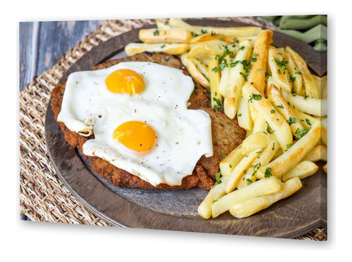 Cuadro Canvas Milanesa Caballo Huevos Guarnicion Papas