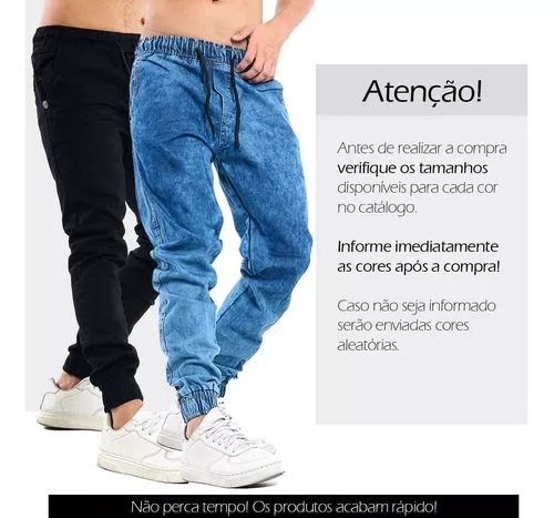 Kit 2 Calças Jogger Jeans Sarja Qualidade Pronta Entrega