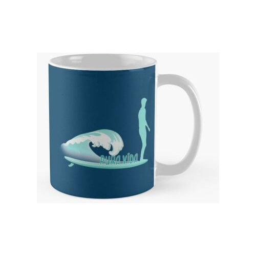 Taza Pura Vida Surf Longboard Calidad Premium