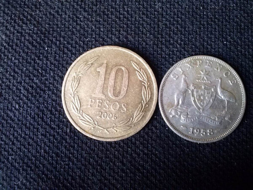 Moneda Australia Six Pence Plata 1958 (c9)