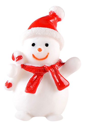 Miniestatua Navideña De Resina Con Diseño De Muñeco De Nieve