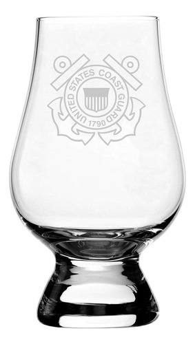 Vaso De Whisky De Cristal Grabado De La Guardia Costera De L