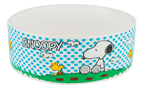 Comedouro Zooz Pets Cerâmica Snoopy Charlie Brown Para Cães 