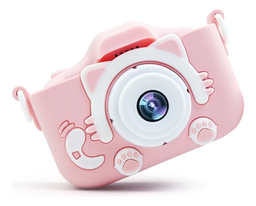 Maquina Fotográfica Infantil Digital Gatinho Rosa Tira Foto