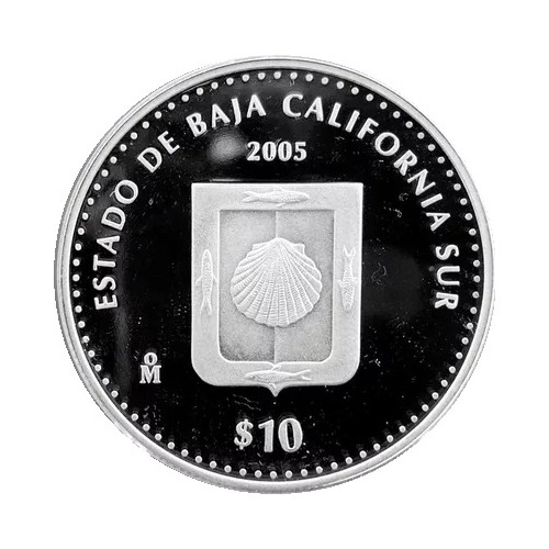 $10 Baja California Sur 1ra Fase Plata En Blister Proof 2005