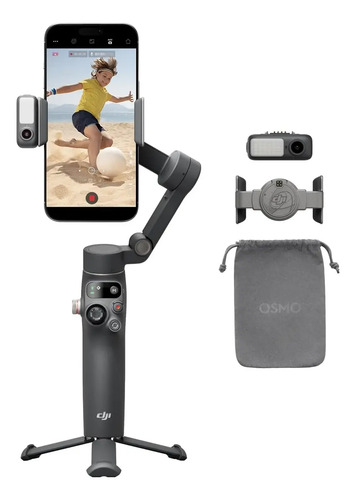 DJI Osmo Mobile 7P para Celular, iPhone, Android, Seguimiento Nativo, Iluminación, Estabilizador de teléfono de 3 Ejes, Inicio rápido, Edición con un Toque, Brazo Extensible