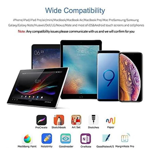 Lapiz Optico Universal Dibujo Para Tab/para iPad Kecow Negro