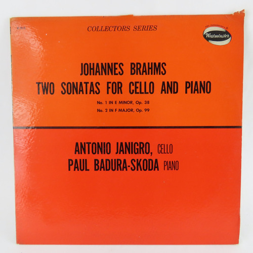 D3463 Johannes Brahms -- Two Sonatas For Cello And Piano Lp
