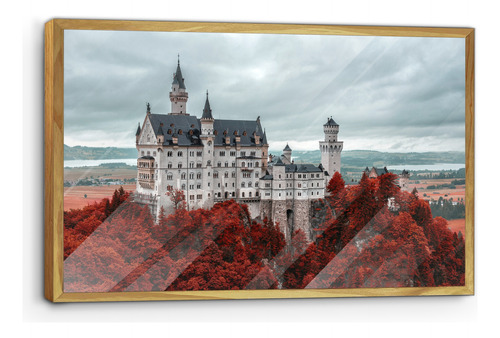 Marco De Madera Con Poster Castillo Neuschwanstein 45x70cm