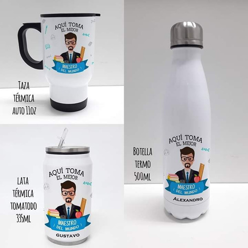 Tazas Térmica Botella Y Lata Personalizada 