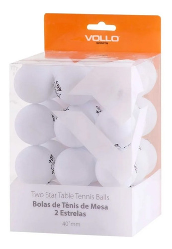 Imagem 1 de 2 de Kit Ping Pong Vollo 36 Bolinhas Tenis De Mesa Bola Branco