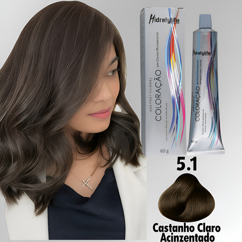 Coloração Capilar Castanho Claro Acinzentado 5.1 60g