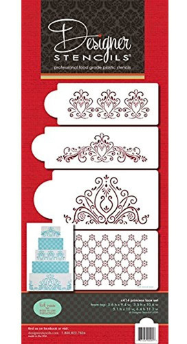 Designer Stencils C414 Princess Lace Set Cake Stencils Beige