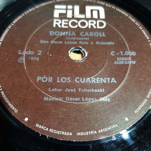 Simple Donna Caroll Y Oscar Lopez Ruiz Orq Film Record A C1