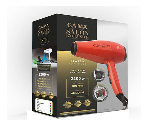 Secador Gama Salon Exclusive Rojo 220v