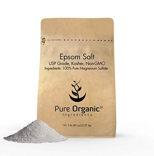 La Sal De Epsom Pura (sulfato De Magnesio), 5 Lb (80 Onzas),