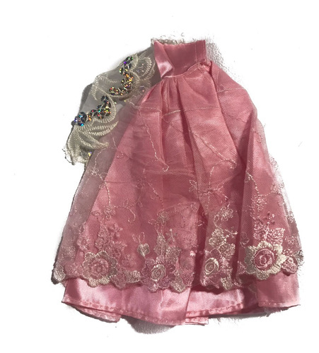 Vestido Rosa Para Muñeca De 30 Cm