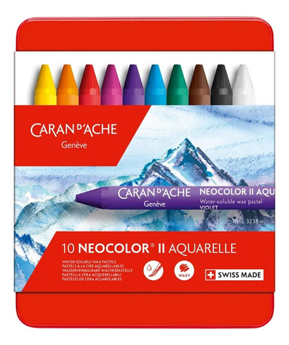 Crayones Caran D'ache Neocolor Lata X 10 Unid