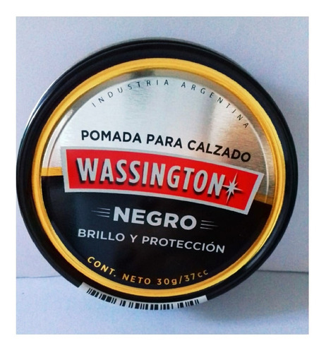 Pomada Lustra Zapato Wassington Lata Negro 30ml Pack 6 Unid