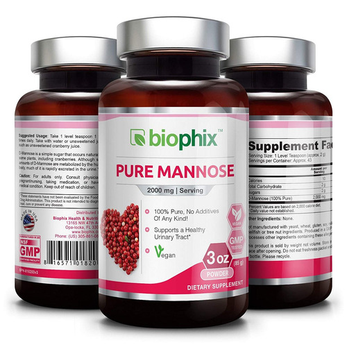 Manosa Pura 100 Por Ciento En Polvo 2.000 Mg 3 Oz 85 Gramos