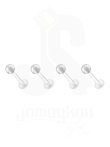 Piercing Labio Tragus Acrílico Translucido 12mm 16g Discreto