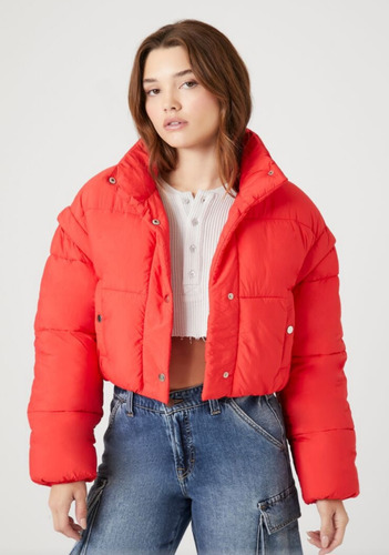 Abrigo Cropped Forever 21 Usa Campera Abrigo Puffer Trendy