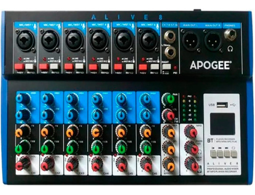 Consola Apogee Alive 8 Con 6 Canales Mono +1 Canal Stereo Bt