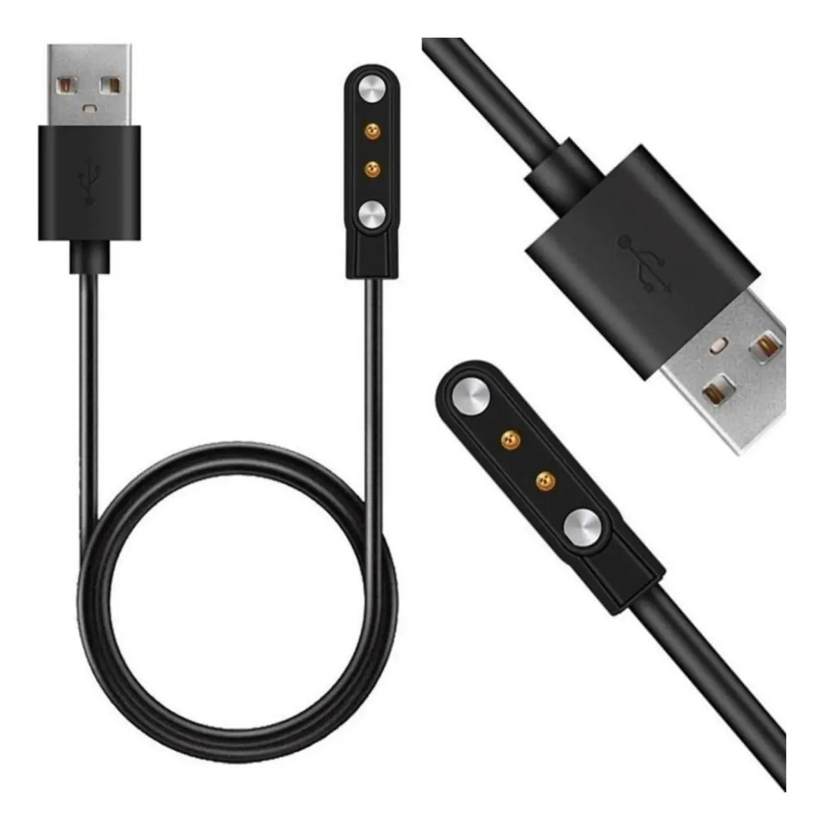Cabo Carregador Magnético Relogio Inteligente Digital Pinos Cor Smartwatch 2.84mm