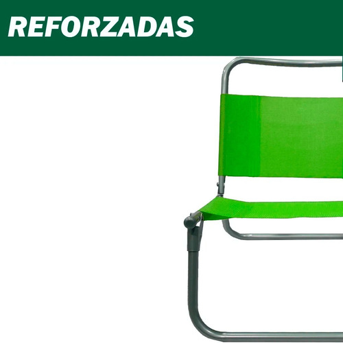 Imagen 4 de 8 de Reposera Silla Playera Posta Plegable Caño 3/4 Playa X 4unid