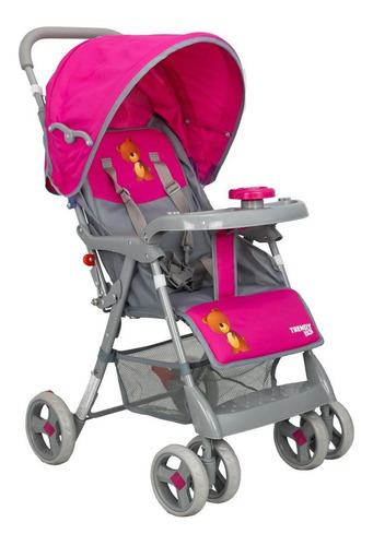 Carriola de paseo Trendy Kids Happy rosa con chasis color gris