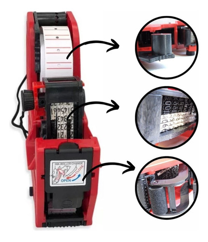 Maquina Etiquetadora Manual 8 Dígitos Com Refil E Etiquetas