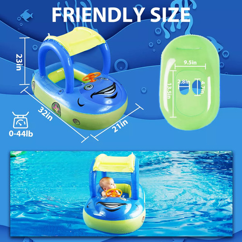 Anillo Flotante De Automóvil Inflable Para Niños Con Techo B
