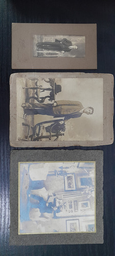 Antiguas Fotos Hombres Buenos Aires Circa 1900 Lote X 3 (Usado)