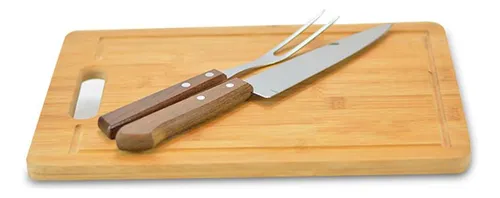 Set Parrilla Tabla Pincho Y Cuchilla Con Estuche Lincolns