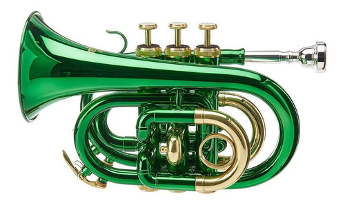 Roy Benson Pt-101e Trompeta Pocket Pistones Laqueado Verde