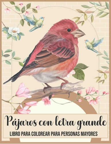 Libro: Pájaros Con Letra Grande Libro Para Colorear Para Per