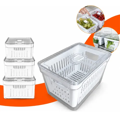 Organizador De Geladeira 3,5l Acrílico Transparente  Premium Transparente
