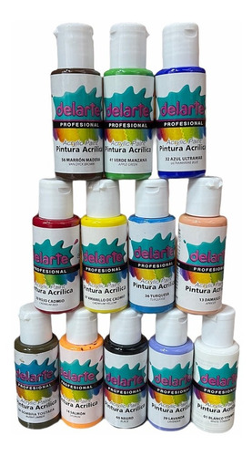 Pintura Acrilica Delarte 50ml X 6 Unidades