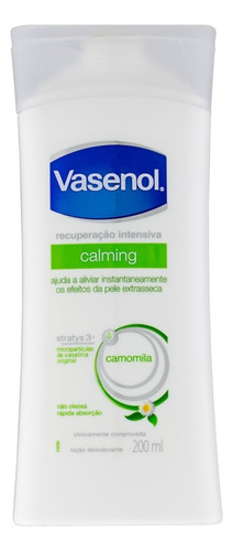  Loção Desodorante Recuperação Intensiva Calming Camomila Vasenol Frasco 200ml